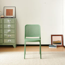 Set de 6 Sillas Bronx, Verde, con Espaldar en Cuadrados y Diseño Minimalista
