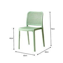 Set de 6 Sillas Bronx, Verde, con Espaldar en Cuadrados y Diseño Minimalista