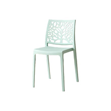 Set de 4 Sillas Harlem, Azul Claro, con Espaldar en Forma de Árbol y Diseño Minimalista
