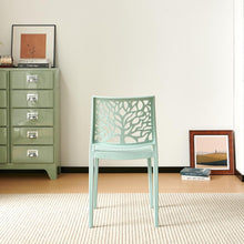 Set de 4 Sillas Harlem, Azul Claro, con Espaldar en Forma de Árbol y Diseño Minimalista