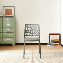 Set de 6 Sillas Harlem, Gris Oscuro, con Espaldar en Forma de Árbol y Diseño Minimalista