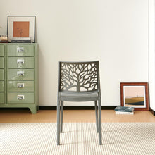 Set de 6 Sillas Harlem, Gris Oscuro, con Espaldar en Forma de Árbol y Diseño Minimalista