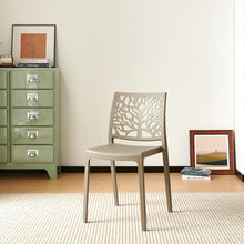 Set de 4 Sillas Harlem, Taupe, con Espaldar en Forma de Árbol y Diseño Minimalista