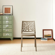 Set de 6 Sillas Harlem, Taupe, con Espaldar en Forma de Árbol y Diseño Minimalista