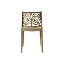 Set de 4 Sillas Harlem, Taupe, con Espaldar en Forma de Árbol y Diseño Minimalista