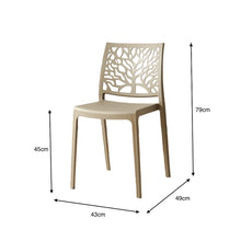 Set de 6 Sillas Harlem, Taupe, con Espaldar en Forma de Árbol y Diseño Minimalista