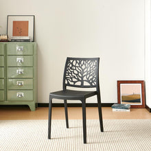 Set de 6 Sillas Harlem, Negro, con Espaldar en Forma de Árbol y Diseño Minimalista