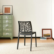 Set de 6 Sillas Harlem, Negro, con Espaldar en Forma de Árbol y Diseño Minimalista