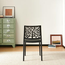 Set de 6 Sillas Harlem, Negro, con Espaldar en Forma de Árbol y Diseño Minimalista