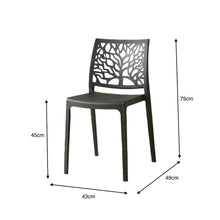Set de 6 Sillas Harlem, Negro, con Espaldar en Forma de Árbol y Diseño Minimalista