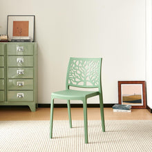 Set de 6 Sillas Harlem, Verde, con Espaldar en Forma de Árbol y Diseño Minimalista