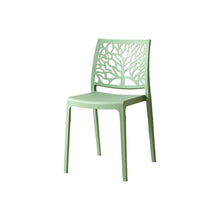 Set de 6 Sillas Harlem, Verde, con Espaldar en Forma de Árbol y Diseño Minimalista