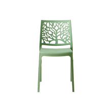 Set de 6 Sillas Harlem, Verde, con Espaldar en Forma de Árbol y Diseño Minimalista