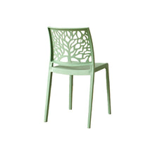Set de 2 Sillas Harlem, Verde, con Espaldar en Forma de Árbol y Diseño Minimalista