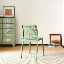 Set de 6 Sillas Harlem, Verde, con Espaldar en Forma de Árbol y Diseño Minimalista