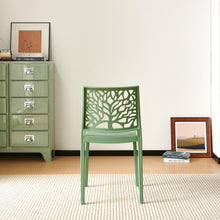 Set de 6 Sillas Harlem, Verde, con Espaldar en Forma de Árbol y Diseño Minimalista