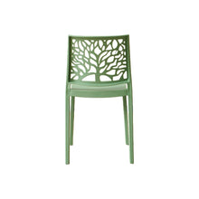 Set de 6 Sillas Harlem, Verde, con Espaldar en Forma de Árbol y Diseño Minimalista