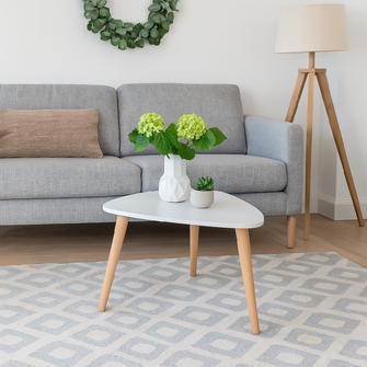 Mesa Centro Triangular 40x60x60cm Blanca