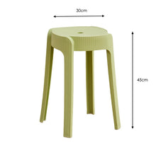 Set de 4 Butacos Apilable Maison, Color Verde Oliva, Diseño Moderno