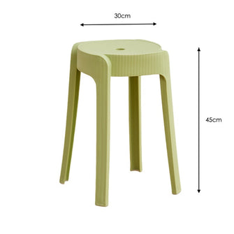 Butaco Apilable Maison, Color Verde Oliva, Diseño Moderno X4