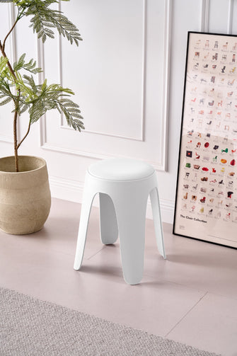 Butaco Con Cojin Else, Color Blanco, Diseño Moderno incluye cojín X2