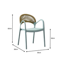 Silla Daytona, Azul Claro, con Espaldar, Reposa Brazos y Diseño Minimalista