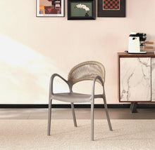Set de 6 Sillas Daytona, Taupe y Café Claro, con Espaldar, Reposa Brazos y Diseño Minimalista
