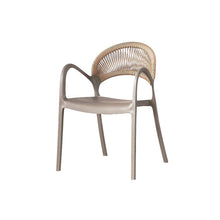 Set de 6 Sillas Daytona, Taupe y Café Claro, con Espaldar, Reposa Brazos y Diseño Minimalista