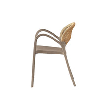 Set de 4 Sillas Daytona, Taupe y Café Claro, con Espaldar, Reposa Brazos y Diseño Minimalista