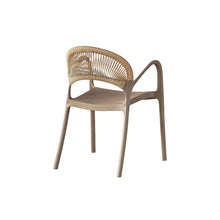 Set de 2 Sillas Daytona, Taupe y Café Claro, con Espaldar, Reposa Brazos y Diseño Minimalista