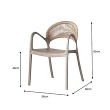 Set de 2 Sillas Daytona, Taupe y Café Claro, con Espaldar, Reposa Brazos y Diseño Minimalista