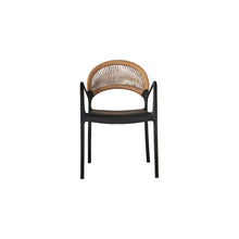 Set de 6 Sillas Daytona, Negro y Café Claro, con Espaldar, Reposa Brazos y Diseño Minimalista