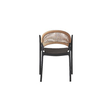 Set de 6 Sillas Daytona, Negro y Café Claro, con Espaldar, Reposa Brazos y Diseño Minimalista