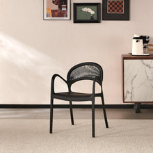 Set de 6 Sillas Daytona, Negro, con Espaldar, Reposa Brazos y Diseño Minimalista