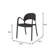 Silla Bremen, Negra, con Espaldar, Reposa Brazos y Diseño Minimalista