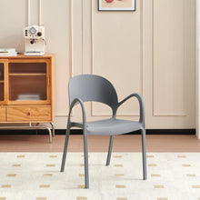 Set de 6 Sillas Bremen, Gris Oscuro, con Espaldar, Reposa Brazos y Diseño Minimalista