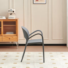 Set de 6 Sillas Bremen, Gris Oscuro, con Espaldar, Reposa Brazos y Diseño Minimalista