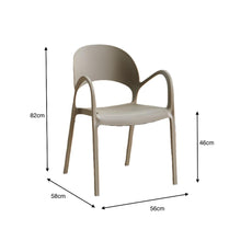 Set de 6 Sillas Bremen, Taupe, con Espaldar, Reposa Brazos y Diseño Minimalista