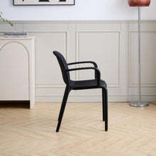 Set de 2 Sillas Marruecos con Brazos, Negro, con Espaldar en Rayas y Diseño Minimalista