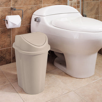 Papelera Style Tapa Vaiven 10 Litros Taupe