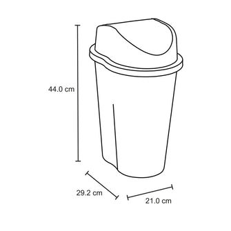 Papelera Style Tapa Vaiven 10 Litros Wengue