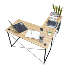 Escritorio en Forma de L, Café claro y Negro