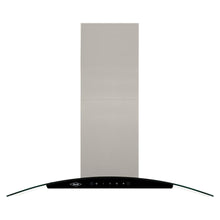 Campana Península Vidrio inox-negro de 90cm, Con 3 Velocidades