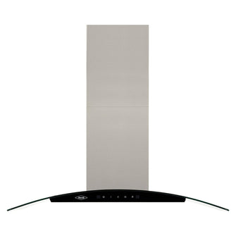 Campana Península Vidrio inox-negro de 90cm, Con 3 Velocidades