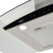Campana Península Vidrio inox-negro de 90cm, Con 3 Velocidades