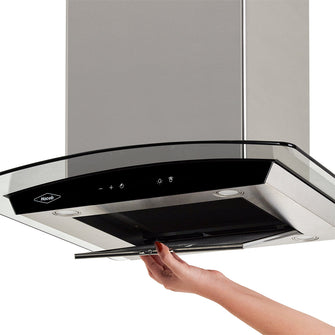 Campana Isla Vidrio Inox-negro 60 Cm 3 Velocidades