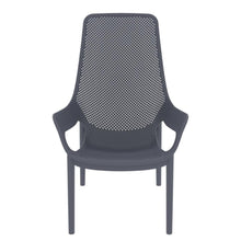 Silla Lounge Mayorca, Gris Oscuro, con espaldar y reposa brazos