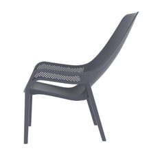 Silla Lounge Mayorca, Gris Oscuro, con espaldar y reposa brazos X2