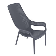 Silla Lounge Mayorca, Gris Oscuro, con espaldar y reposa brazos