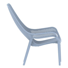 Silla Lounge Mayorca, Azul Claro, con espaldar y reposa brazos